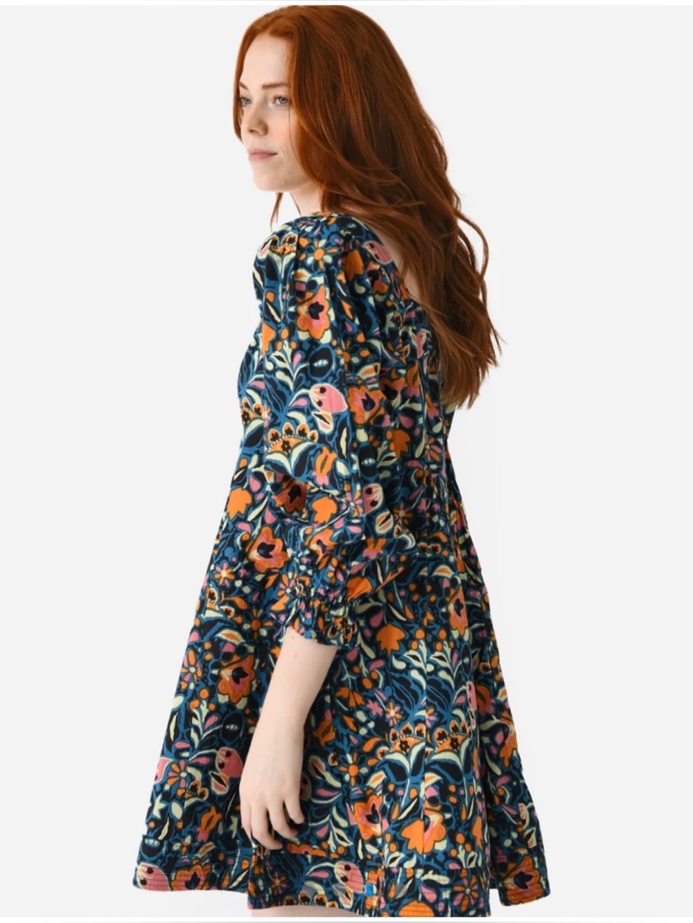 Cleobella Women’s Sz S Floral Mini Dress Jacey Puff Sleeve Cotton